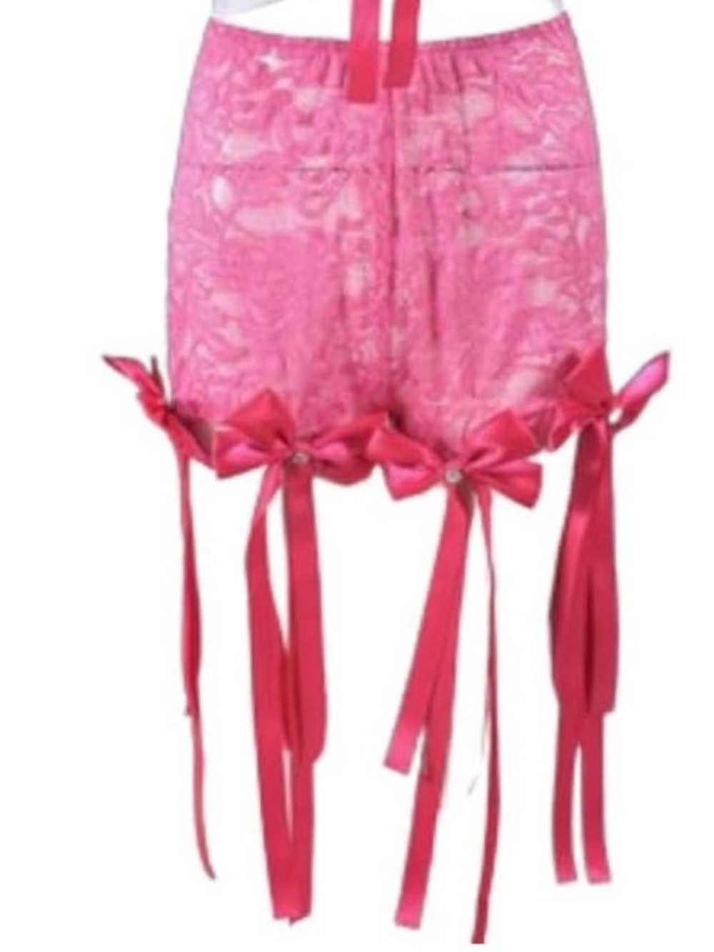NWOT Pink Lace Bow-Trim Shorts E55